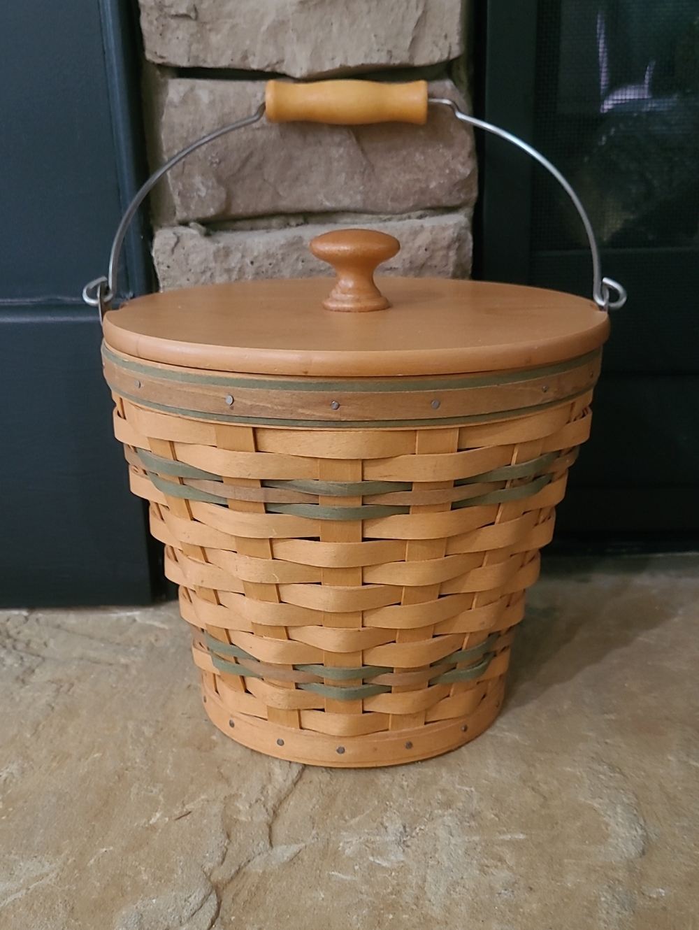Vintage Longaberger 2002 Autumn Pail Basket With Lid